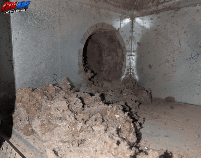 Ottawa home air duct, example 1 before cleaning