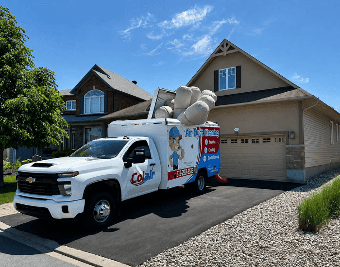 Colair duct cleaning truck in Ottawa